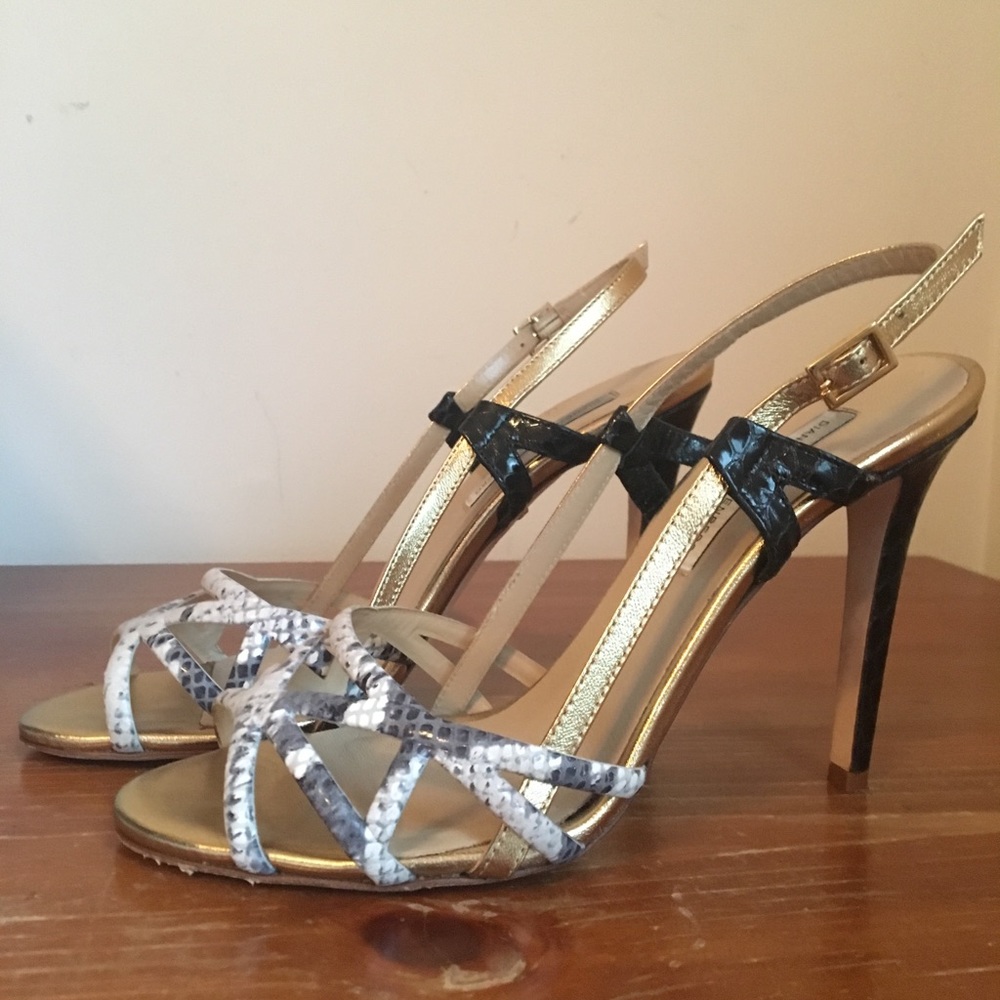 DVF faux snakeskin heels
